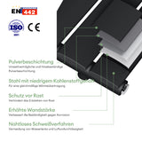 glasvilla Radiateur de Salle de Bain Raccordement Latéral Plat et Raccordement Central Radiateur Panneau Chauffe-Serviettes Horizontal FH