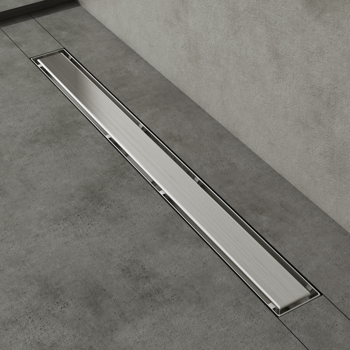 Bonde de douche Glasvilla en acier inoxydable | Kit de siphon complet pour salle de bain | Carrelable, débit de 35 l/min | Filtre à cheveux KE110