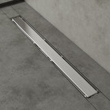 Bonde de douche Glasvilla en acier inoxydable | Kit de siphon complet pour salle de bain | Carrelable, débit de 35 l/min | Filtre à cheveux KE110