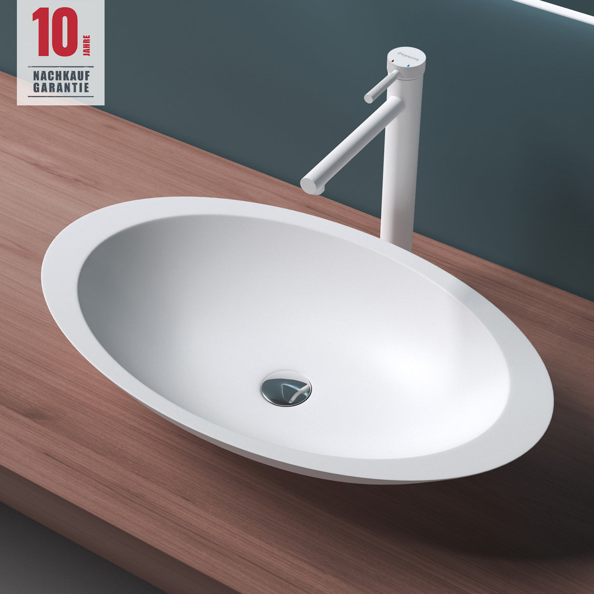 Vasque à poser Glasvilla, vasque, meuble-lavabo, vasque en fonte minérale Col802