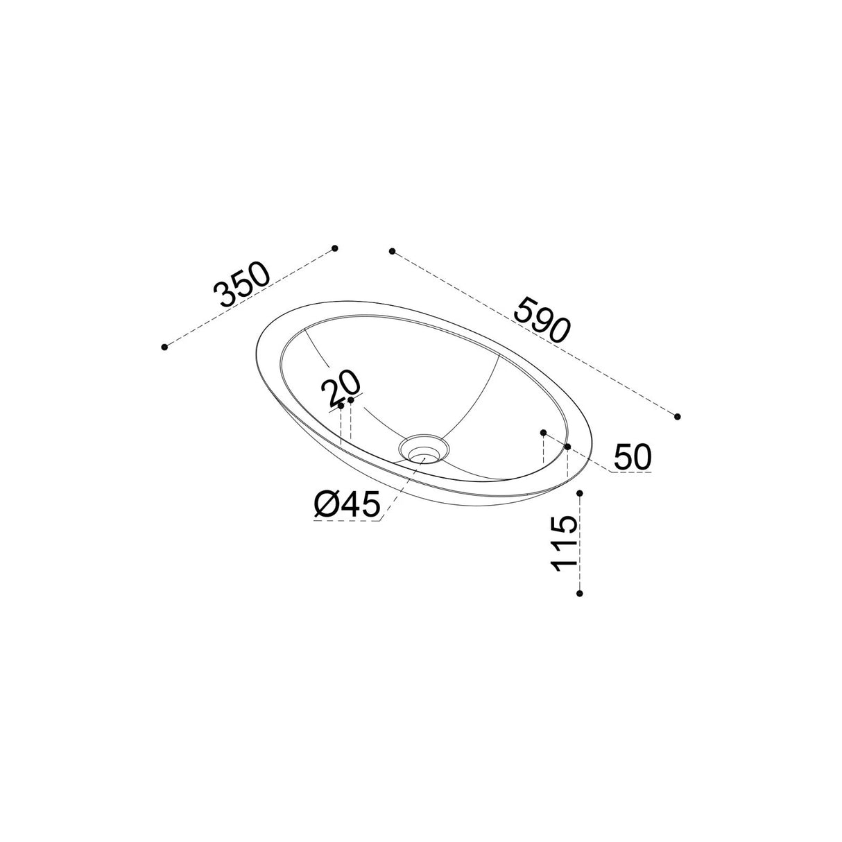 Vasque à poser Glasvilla, vasque, meuble-lavabo, vasque en fonte minérale Col802