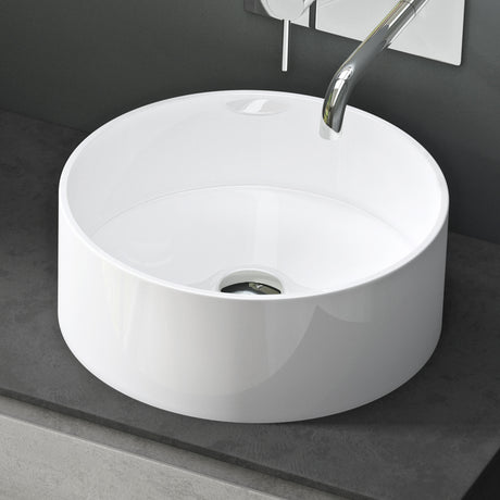Vasque ronde Glasvilla 40x40x15cm Col804 à poser, sans trou de robinetterie ni trop-plein