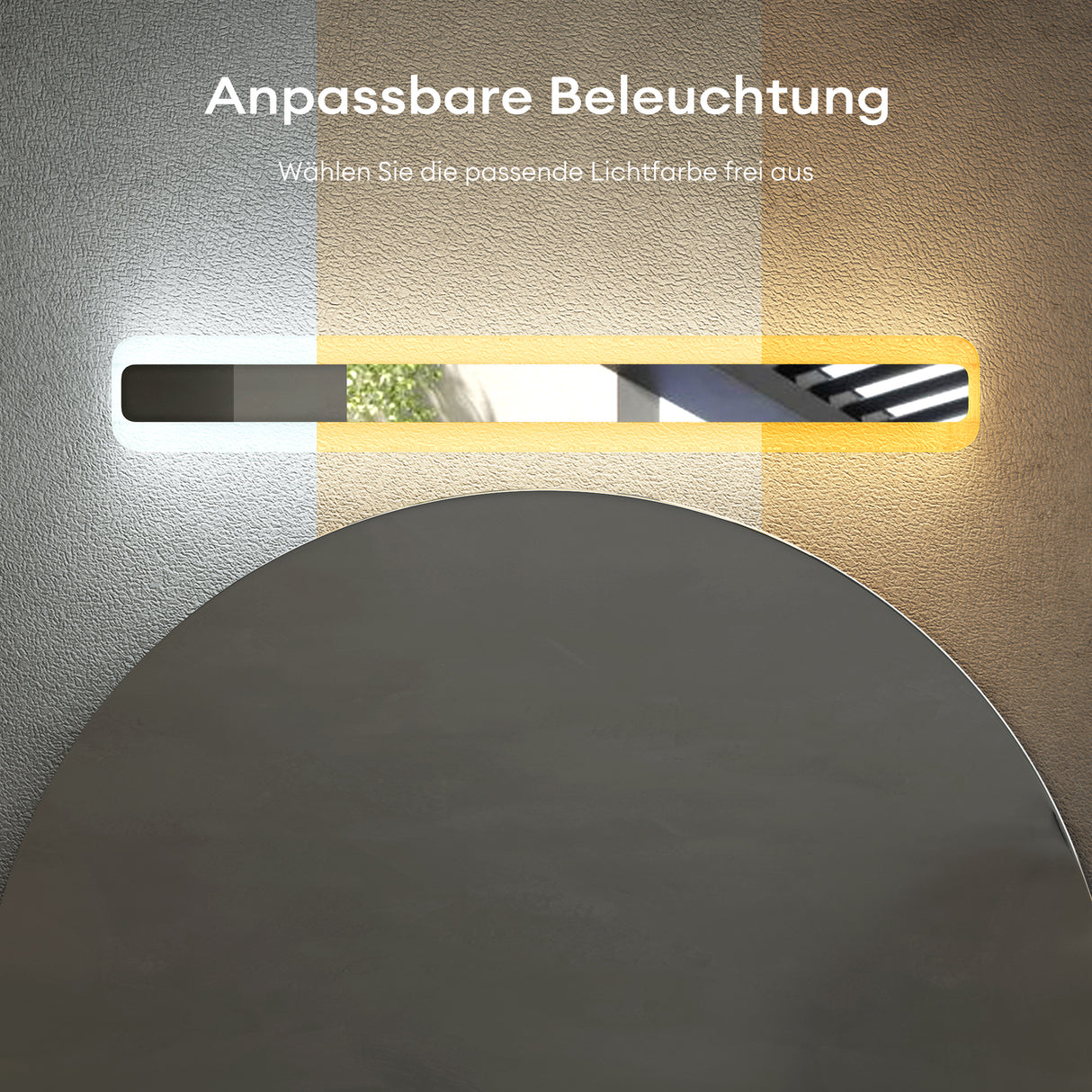 glasvilla Spiegelleuchte LED Badlampe | Spiegellampe, 3000K-6000K Badezimmer Lampe | 3 Farben Dimmbar Schminkleuchte 14W LumaRay