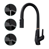 glasvilla Rubinetto da Cucina Estraibile con 3 Modalità e di Getto e Display digitale a LED Rubinetto per Lavello con Tubi e Accesorri Ruotabile a 360° MS-8085