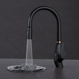 glasvilla Rubinetto da Cucina Estraibile con 3 Modalità e di Getto e Display digitale a LED Rubinetto per Lavello con Tubi e Accesorri Ruotabile a 360° MS-8085