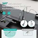 glasvilla Rubinetto da Cucina Estraibile con 3 Modalità e di Getto e Display digitale a LED Rubinetto per Lavello con Tubi e Accesorri Ruotabile a 360° MS-8085