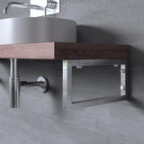 Console murale design Glasvilla en acier inoxydable, support de lavabo 3 pièces WH01