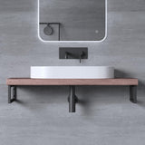 Console murale design Glasvilla en acier inoxydable, support de lavabo 3 pièces WH01