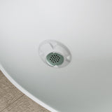 glasvilla Lavabo da Appoggio da Marmo Fuso 80x37x22cm, Lavandino Bagno con Piletta di Scarico Bianco Opaco Col816