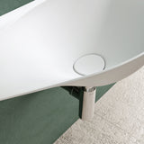 glasvilla Lavabo da Appoggio da Marmo Fuso 80x37x22cm, Lavandino Bagno con Piletta di Scarico Bianco Opaco Col816