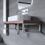 Console murale design Glasvilla en acier inoxydable, support de lavabo 3 pièces WH01