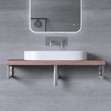 Console murale design Glasvilla en acier inoxydable, support de lavabo 3 pièces WH01