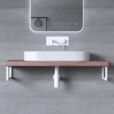 Console murale design Glasvilla en acier inoxydable, support de lavabo 3 pièces WH01