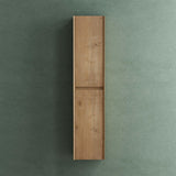 glasvilla Armoire Haute Polyvalente Armoire de Salle de Bain avec 2 Portes et 6 Compartiments Étagère de Salle de Bain 35x30x160 cm Rimo