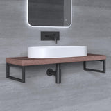 Console murale design Glasvilla en acier inoxydable, support de lavabo 3 pièces WH01