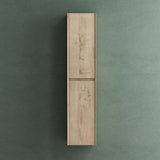 glasvilla Armoire Haute Polyvalente Armoire de Salle de Bain avec 2 Portes et 6 Compartiments Étagère de Salle de Bain 35x30x160 cm Rimo