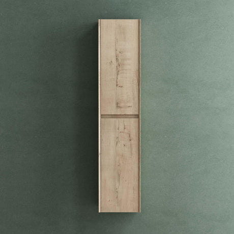 glasvilla Armoire Haute Polyvalente Armoire de Salle de Bain avec 2 Portes et 6 Compartiments Étagère de Salle de Bain 35x30x160 cm Rimo