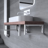Console murale design Glasvilla en acier inoxydable, support de lavabo 3 pièces WH01