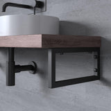 Console murale design Glasvilla en acier inoxydable, support de lavabo 3 pièces WH01