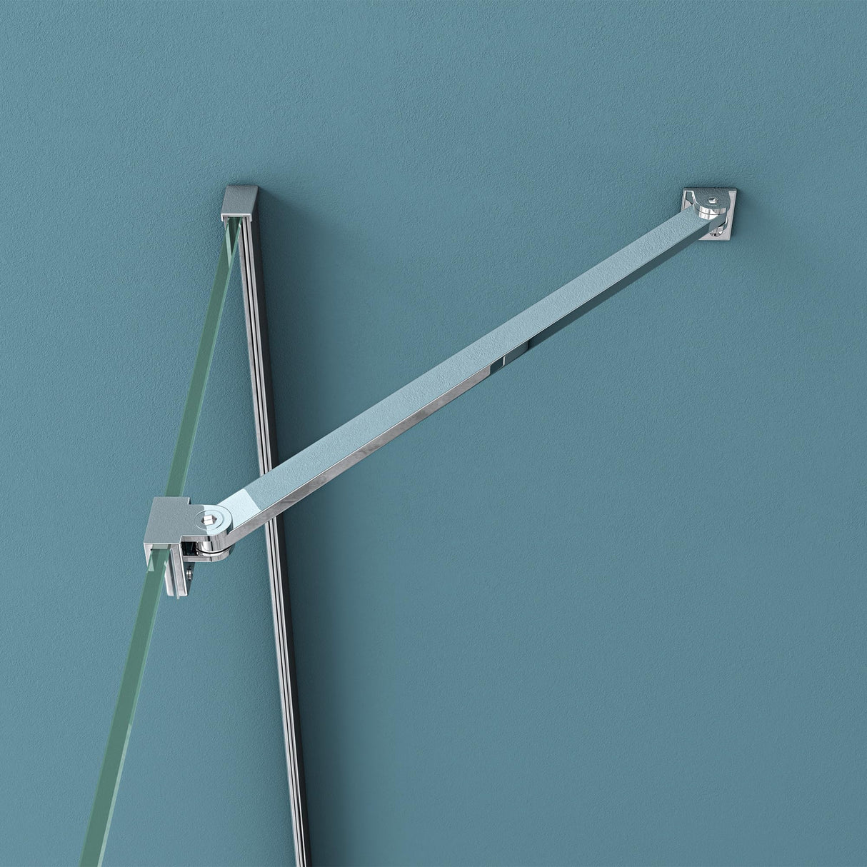 Barre de support pour paroi de douche Glasvilla | Stabilisateur de paroi vitrée pour douches à l'italienne | Pivote à 180° pour verre de 6 à 10 mm d'épaisseur