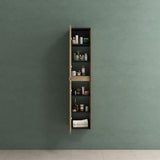 glasvilla Armoire Haute Polyvalente Armoire de Salle de Bain avec 2 Portes et 6 Compartiments Étagère de Salle de Bain 35x30x160 cm Rimo