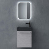 glasvilla Ensemble de Meubles de Salle de Bain avec Meuble Sous-Vasque Lavabo Anthracite Mat et Miroir de Salle de Bain LED 46x26x63 cm Pisa