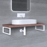 Console murale design Glasvilla en acier inoxydable, support de lavabo 3 pièces WH01