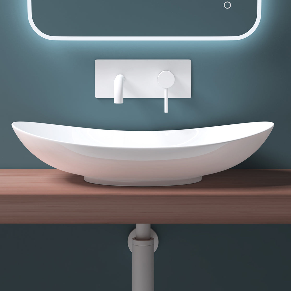 Lavabo Glasvilla, vasque à poser, cuve en céramique avec nano-étanchéité, Bruxelles 858