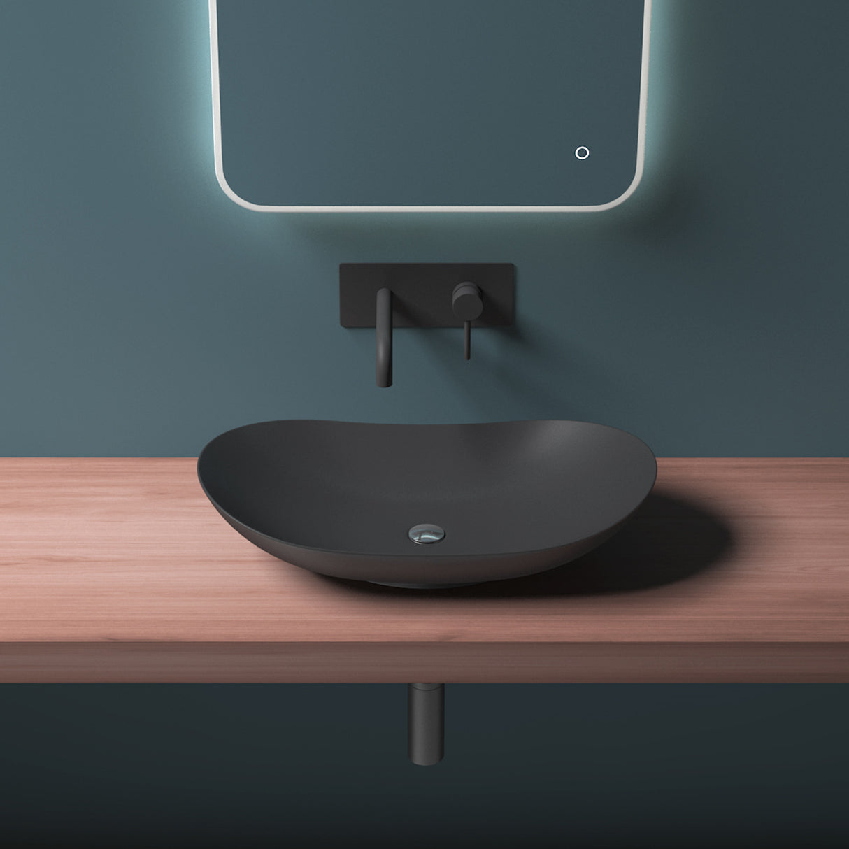 Lavabo Glasvilla, vasque à poser, cuve en céramique avec nano-étanchéité, Bruxelles 858