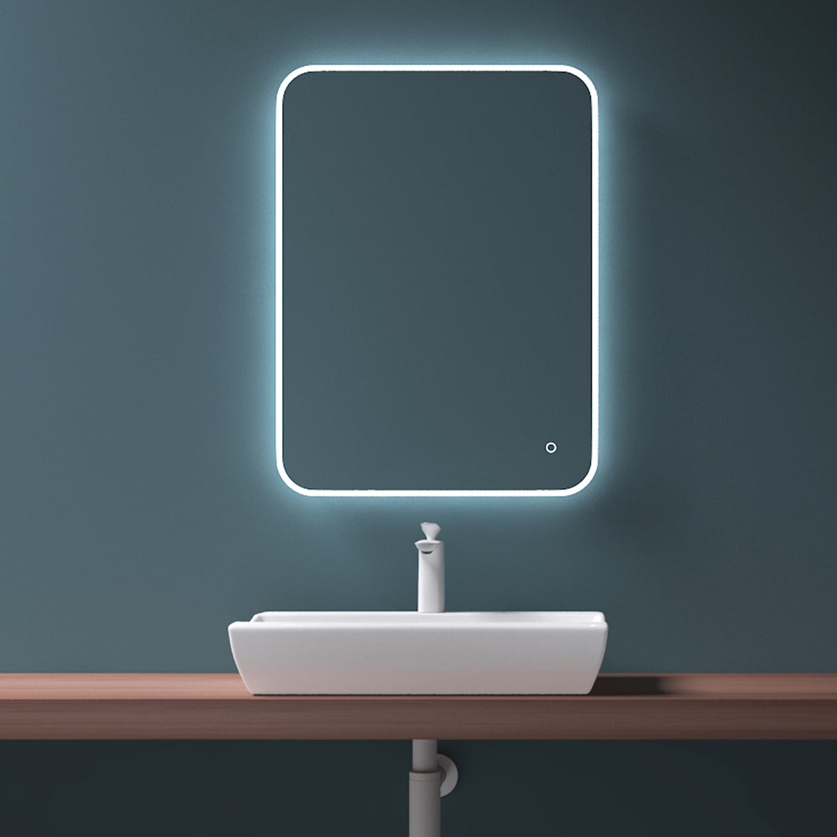 Lavabo à poser Glasvilla, Lavabo suspendu, Dimensions (L x H x P) : 63 x 40 x 12 cm, Céramique blanche avec revêtement nano, Bruxelles 890