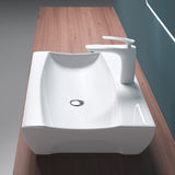 Lavabo à poser Glasvilla, Lavabo suspendu, Dimensions (L x H x P) : 63 x 40 x 12 cm, Céramique blanche avec revêtement nano, Bruxelles 890