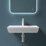 Lavabo à poser Glasvilla, Lavabo suspendu, Dimensions (L x H x P) : 63 x 40 x 12 cm, Céramique blanche avec revêtement nano, Bruxelles 890