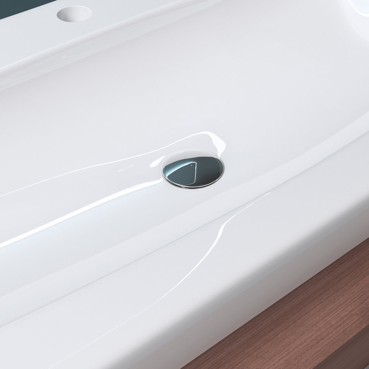 Lavabo à poser Glasvilla, Lavabo suspendu, Dimensions (L x H x P) : 63 x 40 x 12 cm, Céramique blanche avec revêtement nano, Bruxelles 890