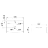 Lavabo à poser Glasvilla, Lavabo suspendu, Dimensions (L x H x P) : 63 x 40 x 12 cm, Céramique blanche avec revêtement nano, Bruxelles 890