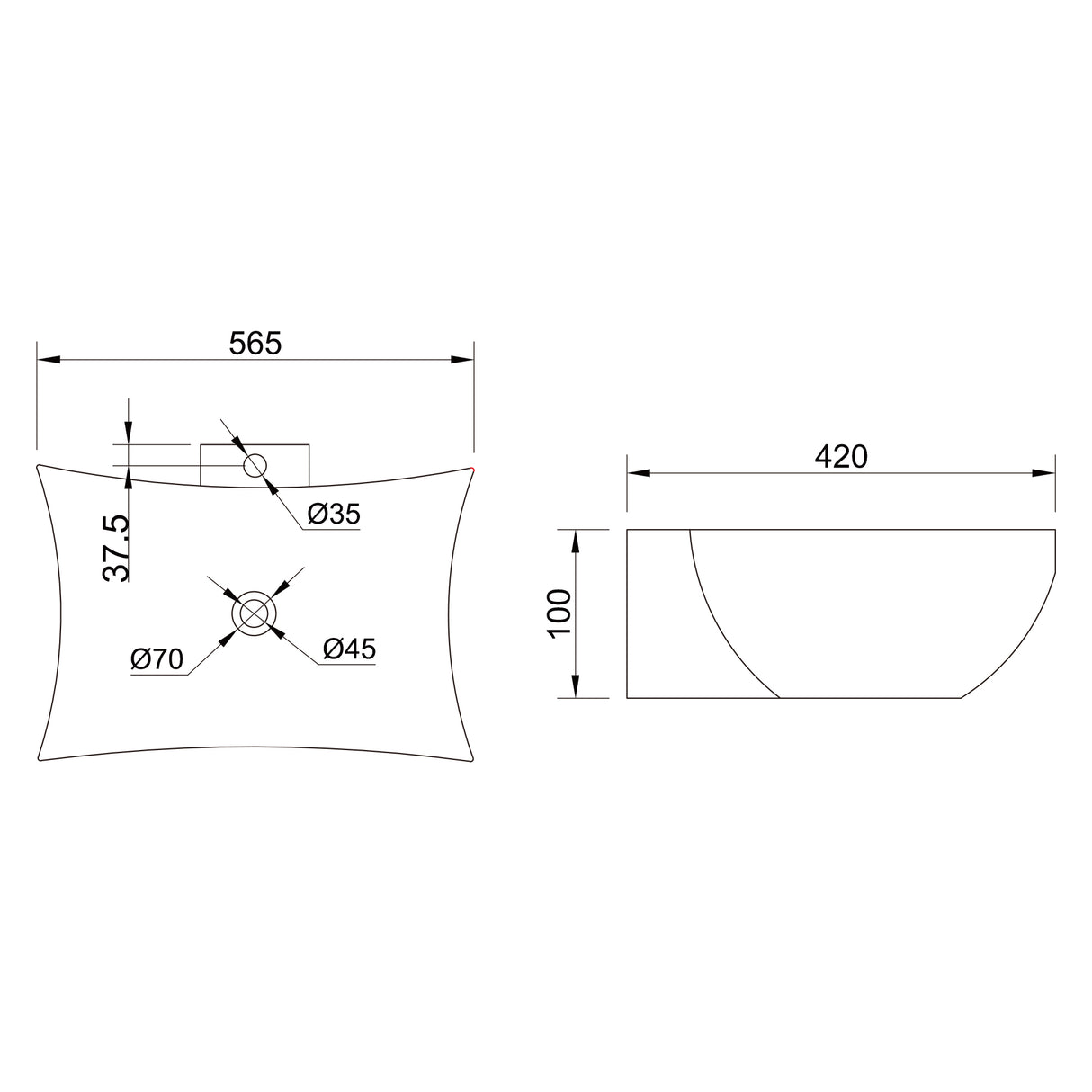 Vasque à poser en céramique blanche Glasvilla avec nano-revêtement Bruxelles 891