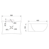 Vasque à poser en céramique blanche Glasvilla avec nano-revêtement Bruxelles 891