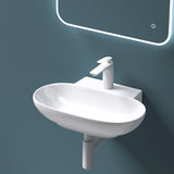 glasvilla Waschbecken Aufsatzwaschbecken Hängewaschbecken BTH: 56x39,5x12,5cm Weiß aus Keramik inkl. Nano-Beschichtung Brüssel899