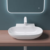 glasvilla Waschbecken Aufsatzwaschbecken Hängewaschbecken BTH: 56x39,5x12,5cm Weiß aus Keramik inkl. Nano-Beschichtung Brüssel899