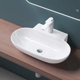 glasvilla Waschbecken Aufsatzwaschbecken Hängewaschbecken BTH: 56x39,5x12,5cm Weiß aus Keramik inkl. Nano-Beschichtung Brüssel899