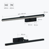 glasvilla Lampada da Specchio LED per Bagno | Lampada a Specchio 4000K, Illuminazione da Parete Ruotabile di 180° 9W Strahlenschön