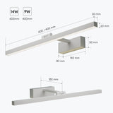 glasvilla Lampada da Specchio LED per Bagno | Lampada a Specchio 4000K, Illuminazione da Parete Ruotabile di 180° 9W Strahlenschön