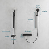 Système de douche Glasvilla avec thermostat, kit de robinetterie complet avec verrouillage de sécurité, 3 jets, pommeau de douche réglable en hauteur avec bec inférieur en laiton, système de douche 9