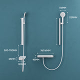 Système de douche Glasvilla avec thermostat, kit de robinetterie complet avec verrouillage de sécurité, 3 jets, pommeau de douche réglable en hauteur avec bec inférieur en laiton, système de douche 9