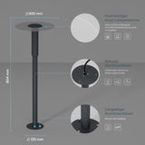 glasvilla Luminaire d’Extérieur ⌀300xH804mm IP65 | Éclairage de Chemin Extérieur | Borne Lumineuse pour Jardin, Lampadaire 3000K | Lampadaire d’Extérieur 6W StellaeLights