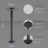 glasvilla Luminaire d’Extérieur ⌀300xH804mm IP65 | Éclairage de Chemin Extérieur | Borne Lumineuse pour Jardin, Lampadaire 3000K | Lampadaire d’Extérieur 6W StellaeLights