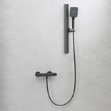 glasvilla Duschsystem mit Regendusche Duschkopf 3 Strahlarten höhenverstellbar Duschbrause mit Unterauslauf aus Aluminium Duschsystem10