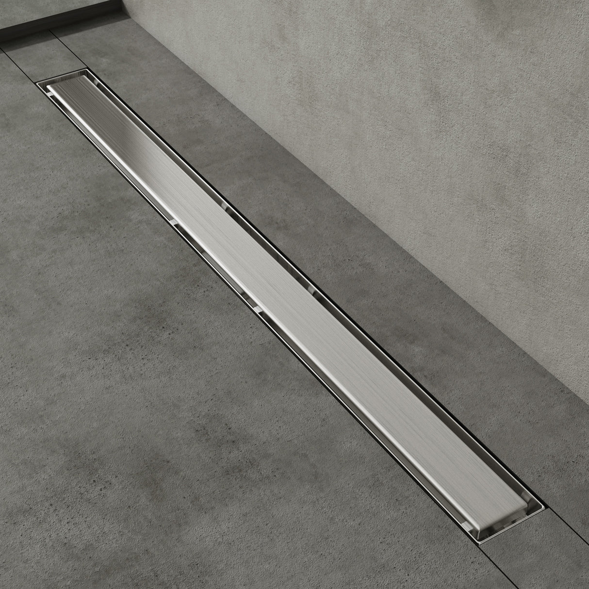 Bonde de douche Glasvilla en acier inoxydable | Kit de siphon complet pour salle de bain | Carrelable, débit de 35 l/min | Filtre à cheveux KE110