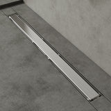 Bonde de douche Glasvilla en acier inoxydable | Kit de siphon complet pour salle de bain | Carrelable, débit de 35 l/min | Filtre à cheveux KE110