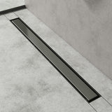 Bonde de douche Glasvilla en acier inoxydable | Kit de siphon complet pour salle de bain | Carrelable, débit de 35 l/min | Filtre à cheveux KE110