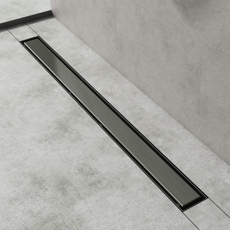 glasvilla Duschrinne Bodenablauf aus Edelstahl | Komplettset Ablaufrinne für Badezimmer | Befliesbar Wasserabfluss 35L/min | Haarsieb KE110